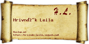 Hrivnák Leila névjegykártya